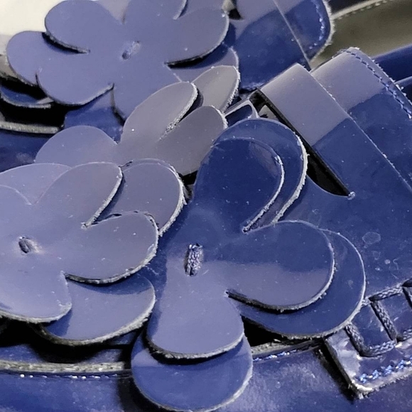 MSGM BLUE PATENT FLORAL LOAFERS Made in Italy SZ 38 - Picture 7 of 16